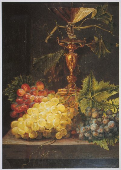 Excerpt from a Still Life with Goblet and Bunch of Grapes by Martina Adriana Maria van Toulon